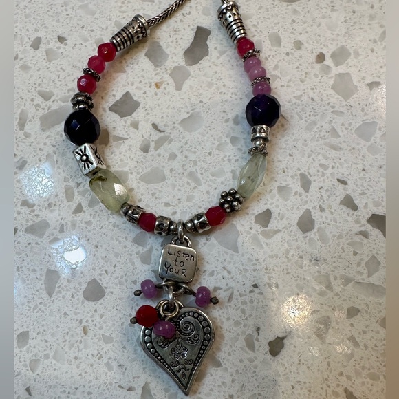 Elegant Brighton Silver and Multicolor Beaded Necklace - Picture 2 of 3